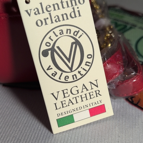 Valentino Orlandi Red Quilted Chain Shoulder Bag NWT - Picture 3 of 4